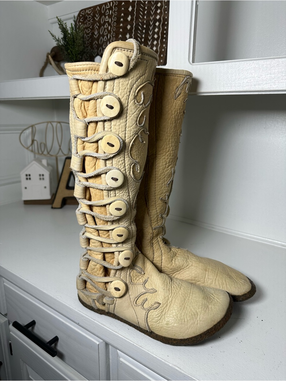 Richard Heinel Original Tall Boot Vintage Handmade Artisan Leather Boho 8-9 Rare - Picture 6 of 11